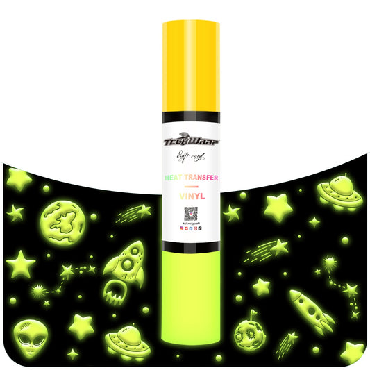 Teckwrap HTV Puff Glow in The Dark - Yellow