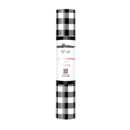 Teckwrap HTV - White & Black Plaid