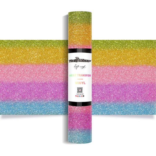 Teckwrap HTV Ombre Glitter - Rainbow Pink