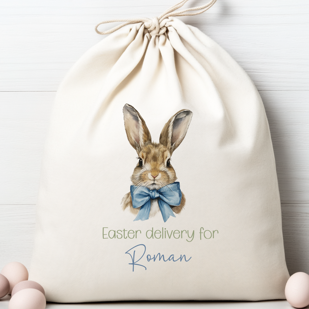 DTF - Blue Bow Bunny Easter Delivery