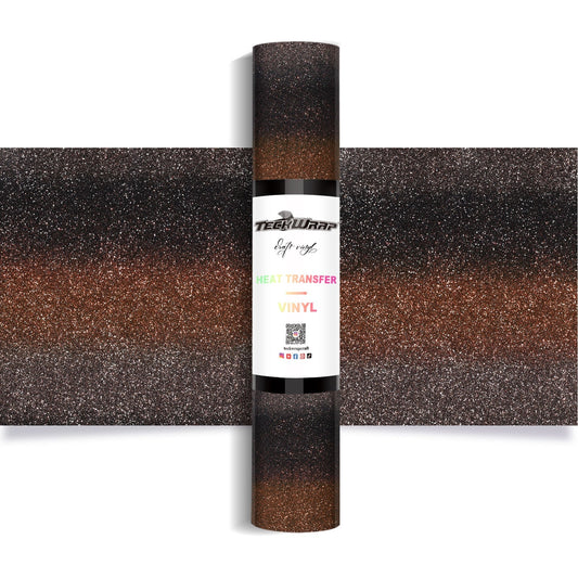 Teckwrap HTV Ombre Glitter - Rainbow Brown