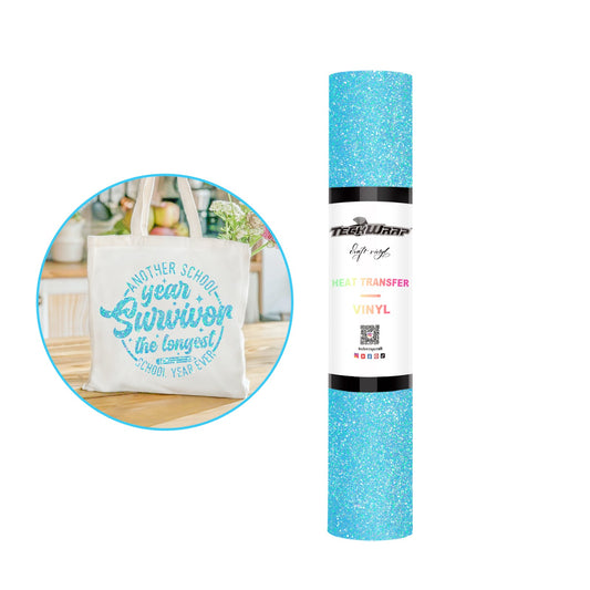 Teckwrap HTV - Fancy Glitter Elsa Blue