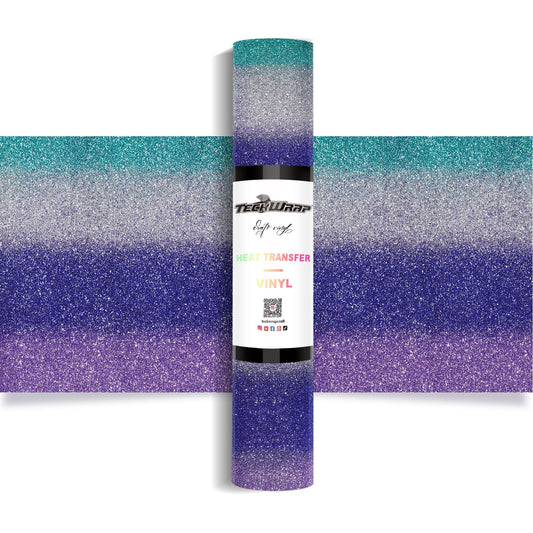 Teckwrap HTV Ombre Glitter - Rainbow Purple