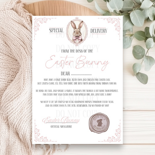 Vintage Pink Bunny Certificate