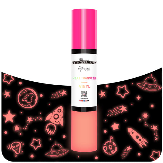 Teckwrap HTV Glow in the Dark - Neon Pink