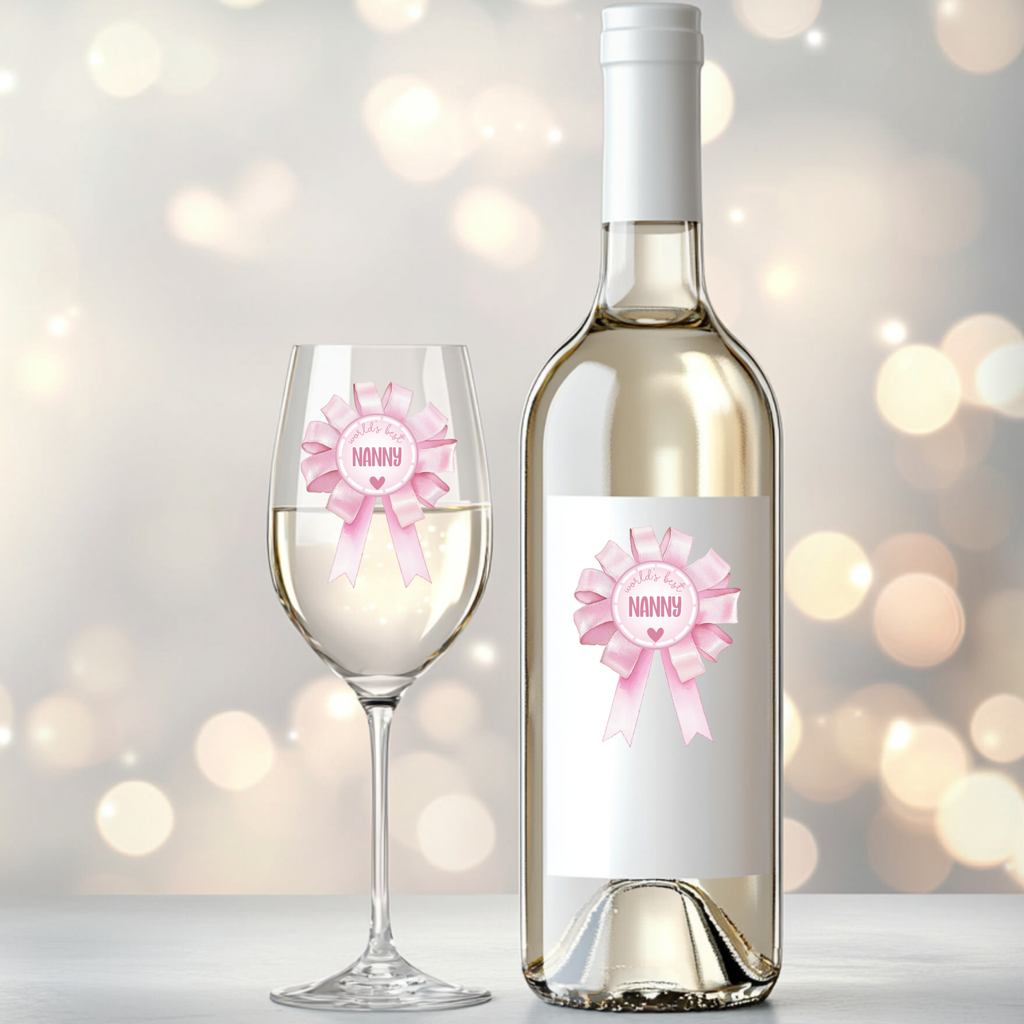 UVDTF - Nanny Rosette Wine Glass Decal/Wine Label