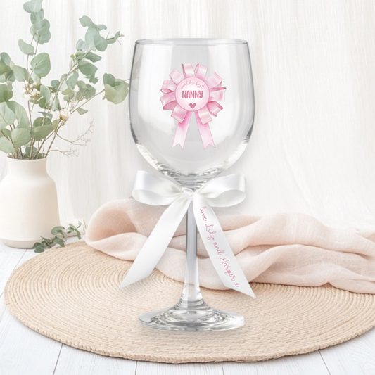 UVDTF - Nanny Rosette Wine Glass Decal