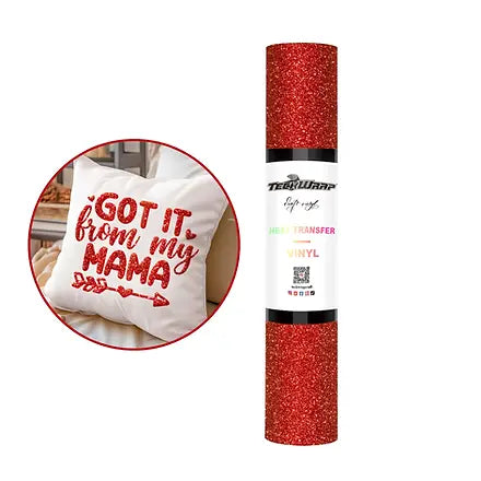 Teckwrap HTV Glitter Puff - Red Glitter