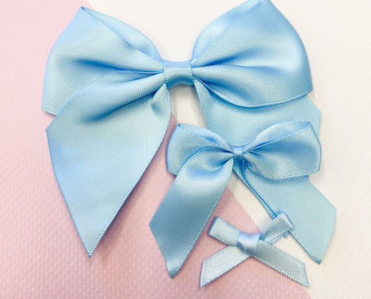 Satin Bow - Pale Blue