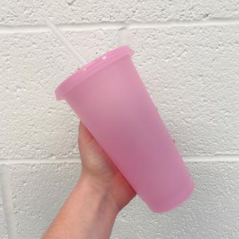 24oz Pink Glow in the Dark Cold Cup