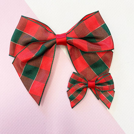 Tartan Bow - Red/Green