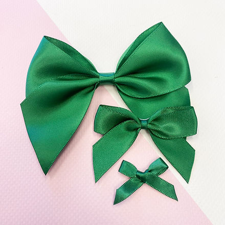 Satin Bow - Bottle Green