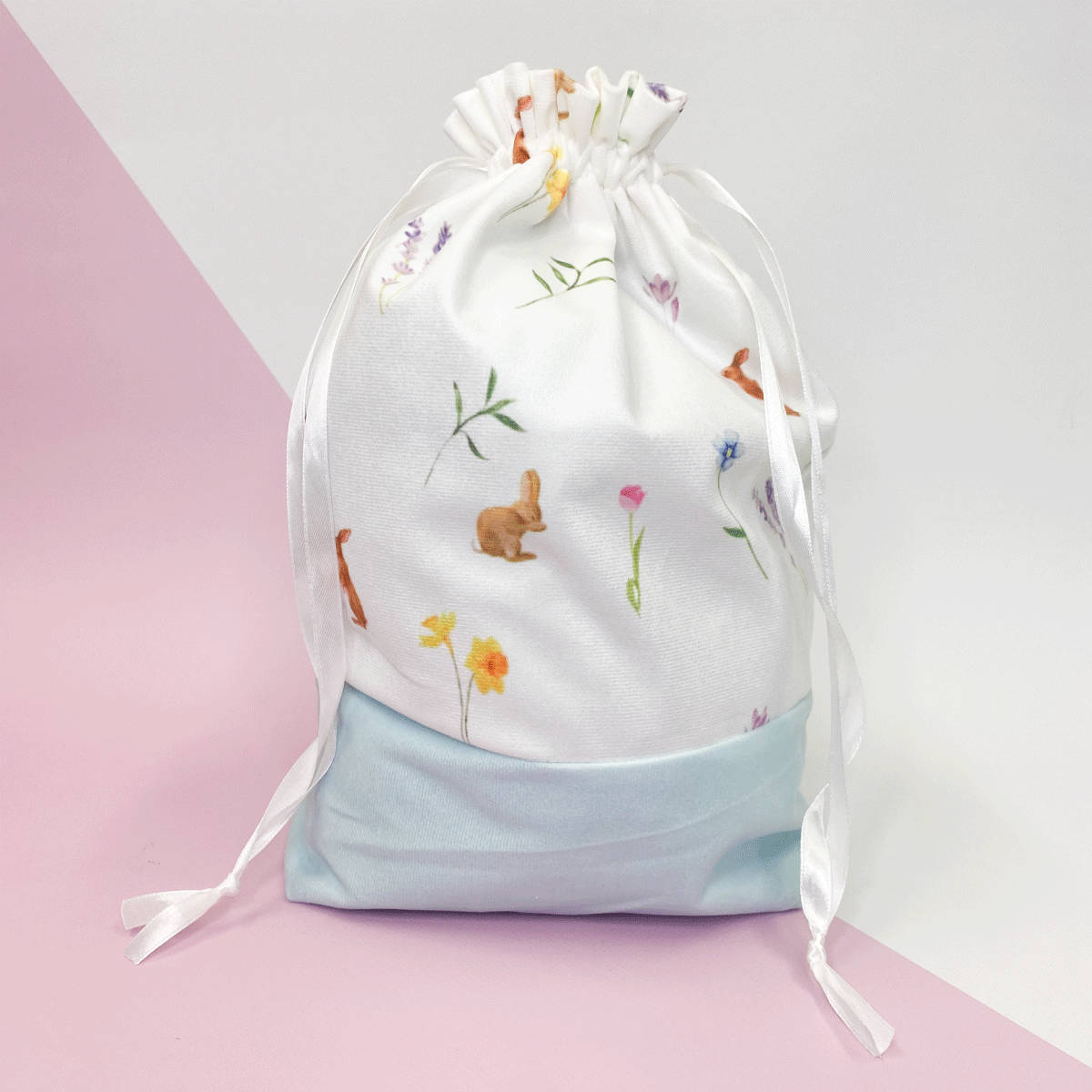 Bunny Pattern Easter Bag - Blue