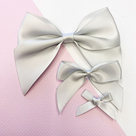 Satin Bow - Silver