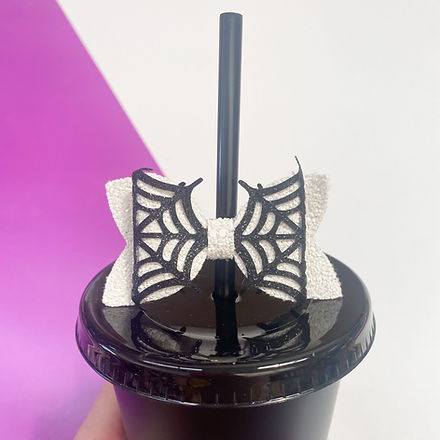 Halloween Straw Topper - White Web