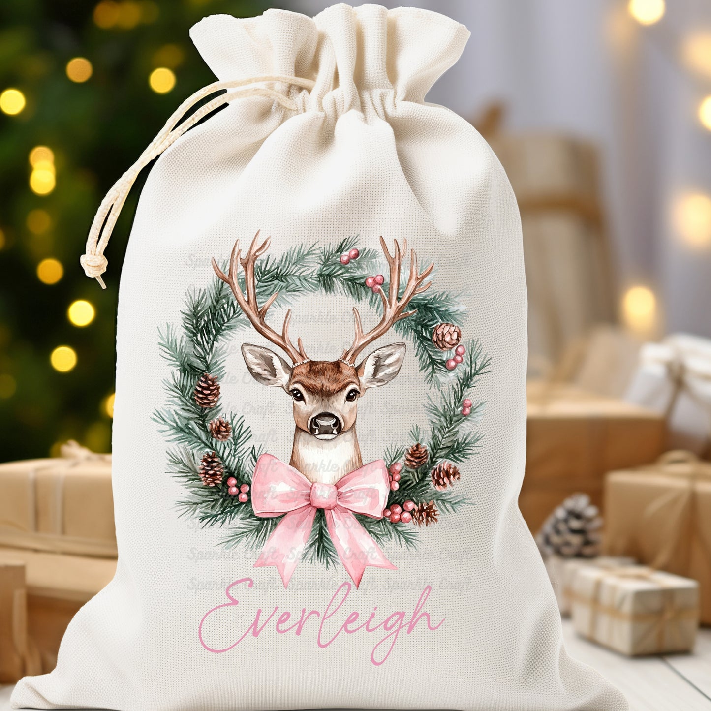 Pink & Blue Reindeer - Digital Download