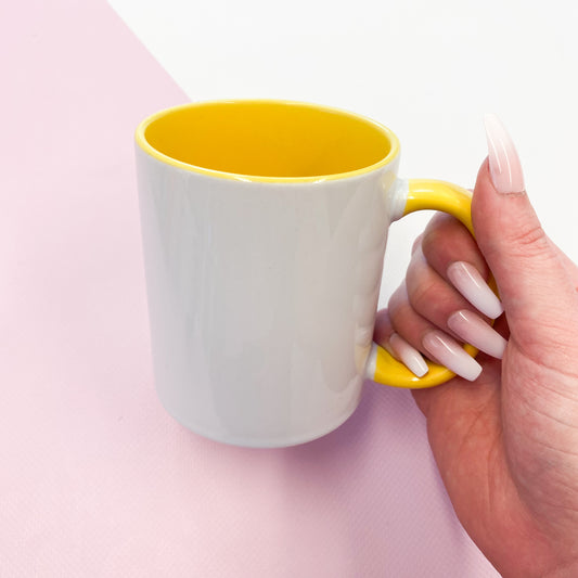 11oz Sublimation Mug - Yellow Inner