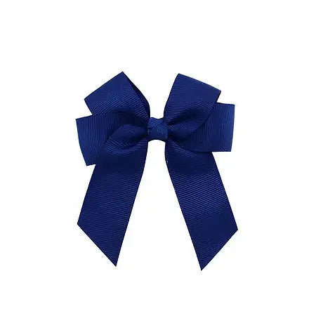 Navy - Hair Bow Clips 4inches