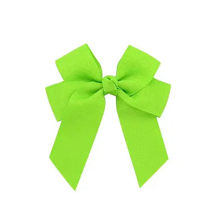 Lime - Hair Bow Clips 4inches