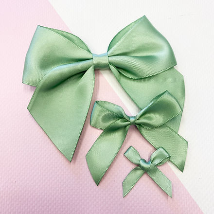 Satin Bow - Sage Green