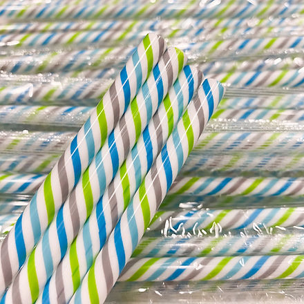 Blue & Green Stripes Straw