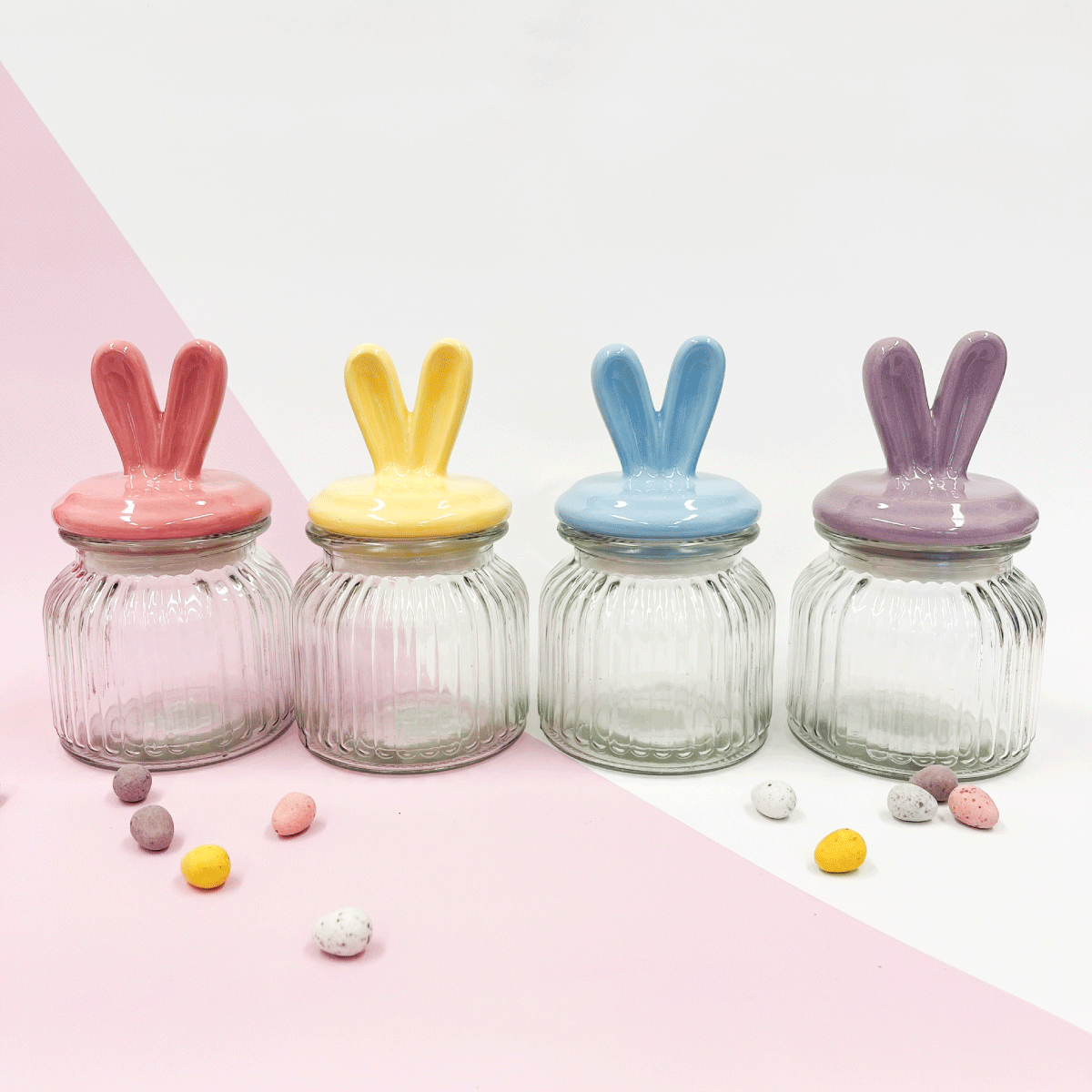 Easter Bunny Glass Jar