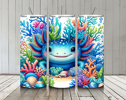 Blue Axolotl - Sublimation Tumbler  Wrap