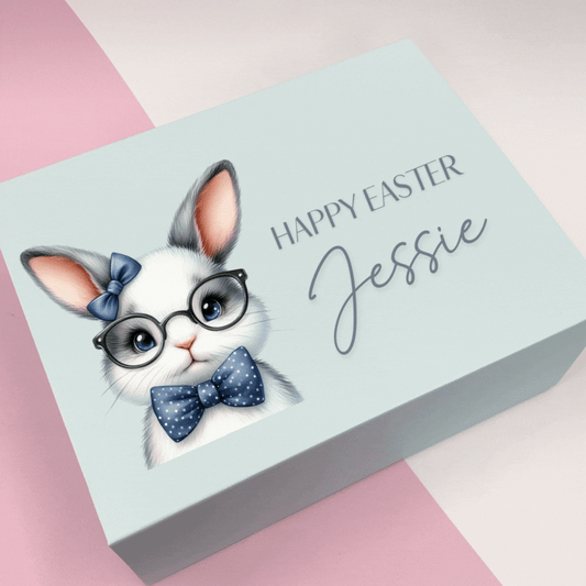 Blue Bunny with Glasses LARGE Decal