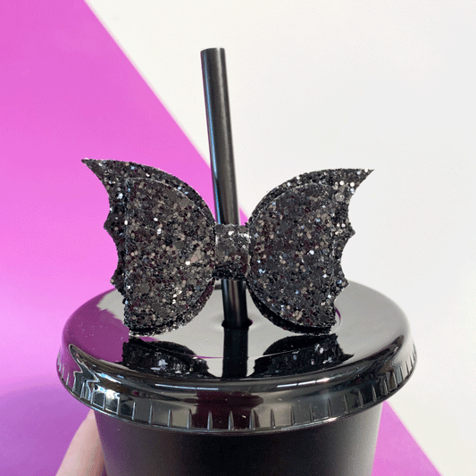 Halloween Straw Topper - Black Bat