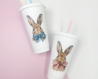 Pink Bow Bunny Decal (4 PACK)