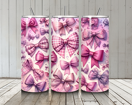 Pink Bows - Sublimation Tumbler  Wrap