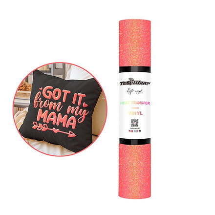 Teckwrap HTV Glitter Puff - Neon Peach