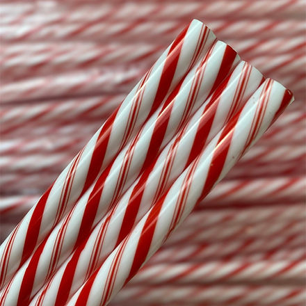 Candy White Red Straw