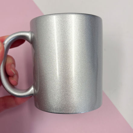 11oz Sublimation Mug - Pearlescent Silver