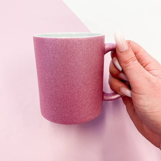 11oz Sublimation Mug - Pink Glitter