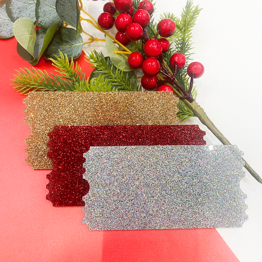 Christmas Glitter Acrylic Ticket