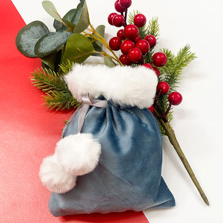 Velvet Christmas Bag -Blue