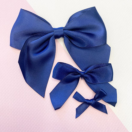 Satin Bow - Navy