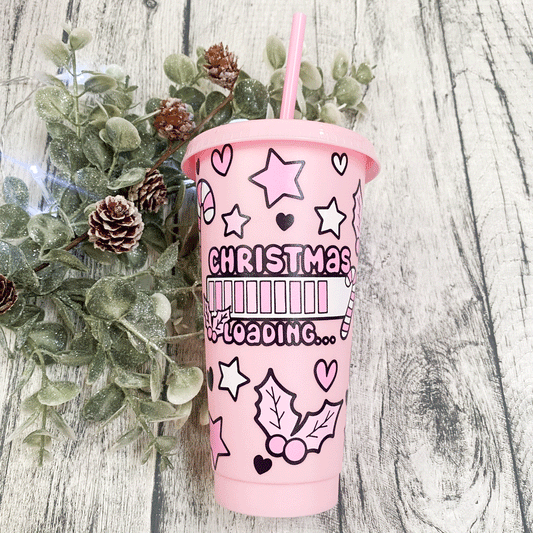 Christmas Loading Coldcup Wrap - Pink