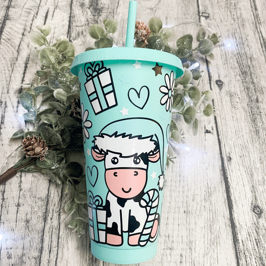 Christmas Cow Coldcup Wrap - Mint