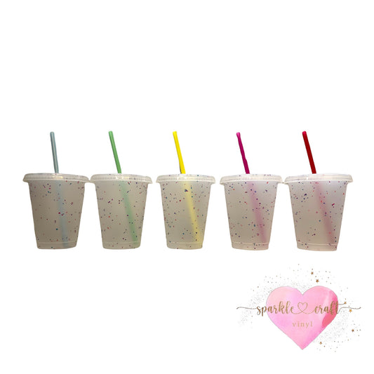 16oz Confetti colour changing cold cups