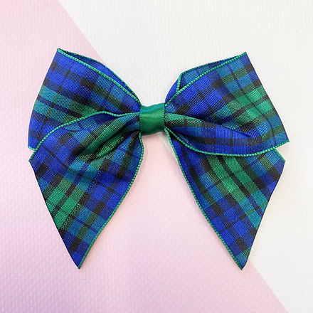 Tartan Bow - Green/Blue