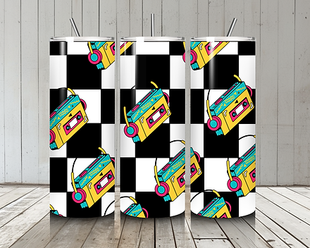 Retro Cassette - Sublimation Tumbler  Wrap