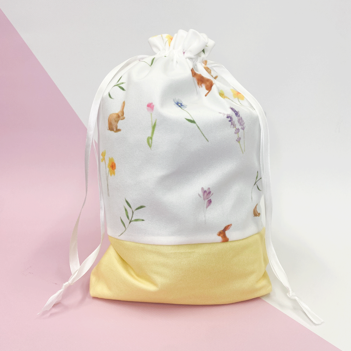 Bunny Pattern Easter Bag - Lemon