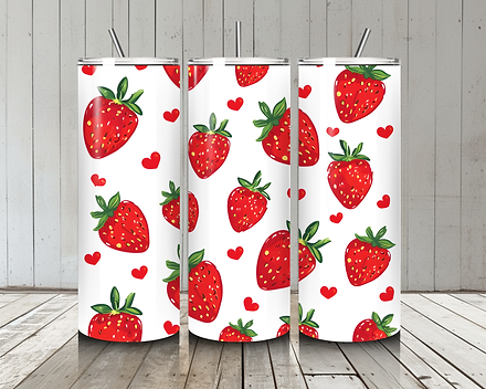 Sweet Strawberries - Sublimation Tumbler  Wrap