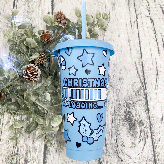 Christmas Loading Coldcup Wrap - Ice Blue