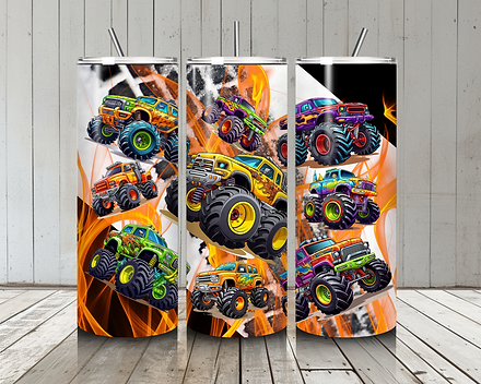 Monster Trucks - Sublimation Tumbler  Wrap