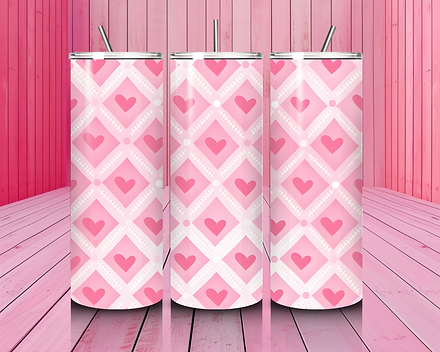 Pink Heart - Sublimation Tumbler  Wrap